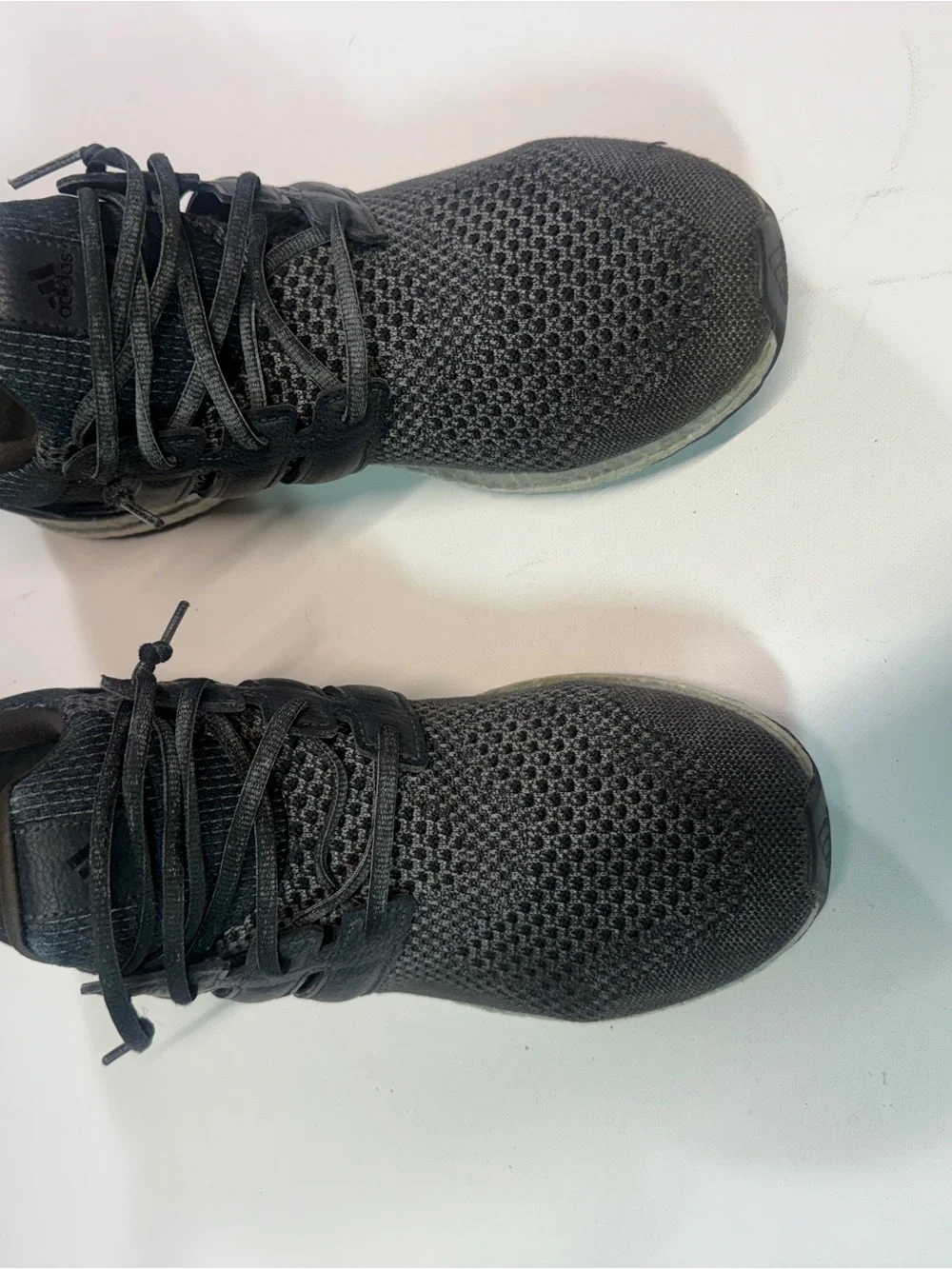 adidas Ultra Boosts Men's Black Knit Athletic Trainers Shoes